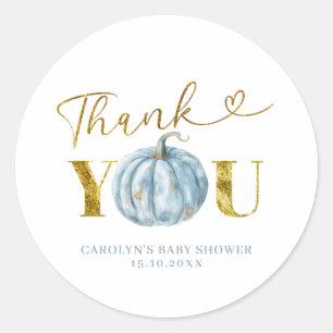 Herfst Blue Pumpkin Dank u Sticker