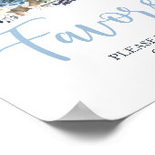 Herfst Blue Pumpkin Floral Boy Shower Favors Poster (Hoek)