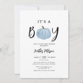 Herfst Blue Pumpkin Het is een Baby shower van een Kaart (Voorkant)