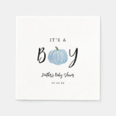 Herfst Blue Pumpkin Het is een Baby shower van een Servet (Voorkant)