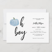 Herfst Blue Pumpkin Oh Baby shower Uitnodiging (Voorkant)