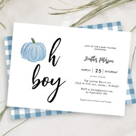 Herfst Blue Pumpkin Oh Baby shower Uitnodiging