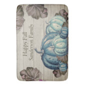 Herfst Blue Pumpkin Rustic Cute Gray Wood Badmat (Voorkant Verticaal)