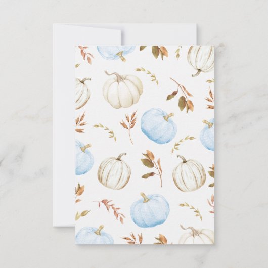 Herfst Blue Pumpkin Truck Little Pumpkin Baby show Bedankkaart (Achterkant)