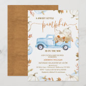 Herfst Blue Pumpkin Truck Little Pumpkin Baby show Kaart (Voorkant / Achterkant)