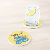 Herfst Blue Pumpkins Herfst Zandsteen Onderzetter (Zijkant)