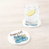 Herfst Blue Pumpkins White Onderzetter (Zijkant)