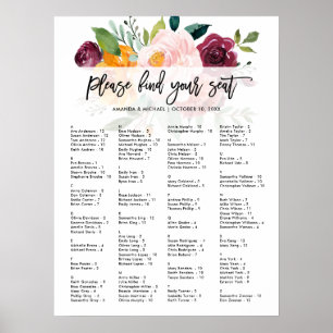 Herfst Blush alfabetische zeegrafiek Poster