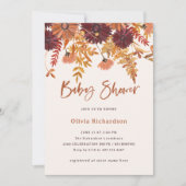 Herfst Blush Boho Wilde Bloemen | Baby Shower Kaart (Voorkant)