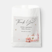 Herfst Blush Pink Pumpkin Gold Heart Dank u Bedankzakje (Voorkant)