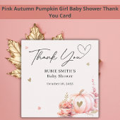 Herfst Blush Pink Pumpkin Gold Heart Dank u Informatiekaartje