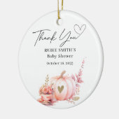 Herfst Blush Roze Pompoen Goud Hart Dank U Keramisch Ornament (Links)