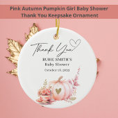 Herfst Blush Roze Pompoen Goud Hart Dank U Keramisch Ornament