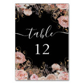 Herfst Blush Roze Zwarte Waterverf Bloemen Roos Go Kaart (Voorkant)