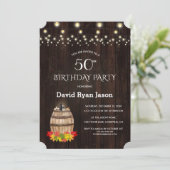 Herfst Bodemwand Vineyard 50th Birthday Kaart (Staand voorkant)