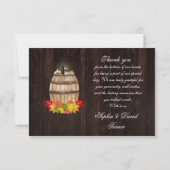 Herfst Bodemwijn Wijnvat Vineyard Weddenschap Bedankkaart (Achterkant)