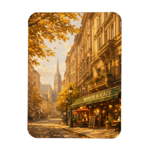Herfst Boek & Café Straat Cozy Europese Steeg Magneet