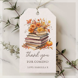 Herfst boek thema | Baby shower Dank u voor uw ste Cadeaulabel