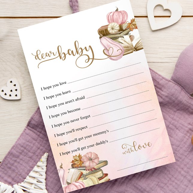 Herfst Boek Thema Baby shower Wensen voor Baby Gam (Creator heeft geüpload)