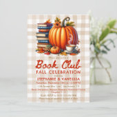 Herfst Boekclub Feest Kaart (Staand voorkant)