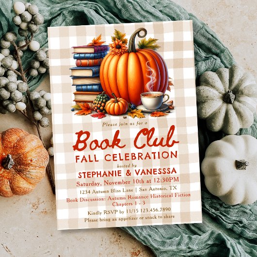 Herfst Boekclub Feest Kaart