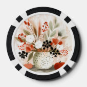 Herfst Boeket en Roest gespikkelde Pot Poker Chips (Achterkant)
