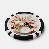 Herfst Boeket en Roest gespikkelde Pot Poker Chips (Enkel)