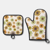 Herfst Boeket Oven Mitt en Pot Houders Ovenwant & Pannenlap Set (Voorkant)