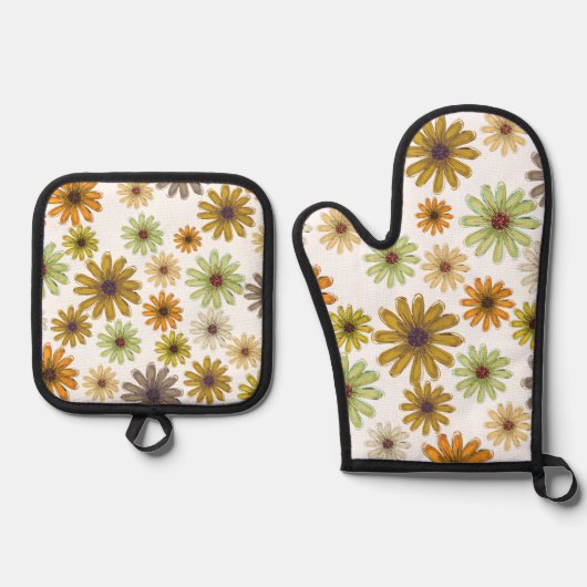 Herfst Boeket Oven Mitt en Pot Houders Ovenwant & Pannenlap Set (Voorkant)