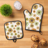 Herfst Boeket Oven Mitt en Pot Houders Ovenwant & Pannenlap Set (Top down)