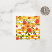 Herfst boeket patroon, strepen, stippen notitiekaartje (Voorkant / Achterkant in situ)