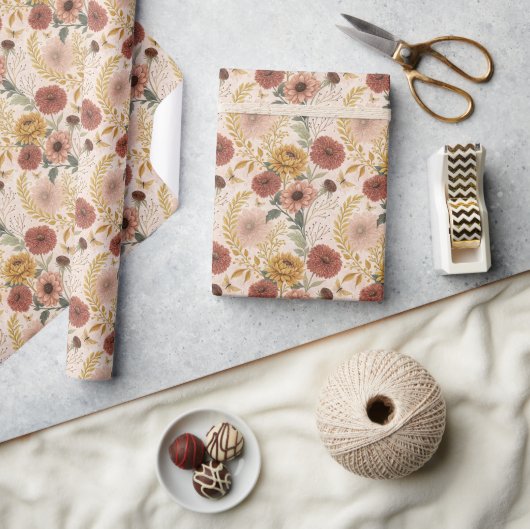 Herfst Boeket Patroon Wrapping Paper Roll Cadeaupapier (Crafts)