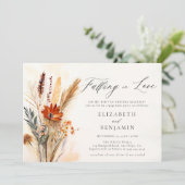 Herfst boeket romantische liefde chique verlovings kaart (Staand voorkant)