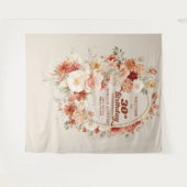 Herfst boeket terracotta blush groovy 30e verjaard wandkleed (Voorkant (horizontaal))