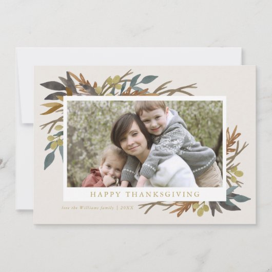 Herfst Boeket Thanksgiving Fotokaart Kaart (Voorkant)