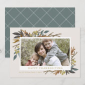 Herfst Boeket Thanksgiving Fotokaart Kaart (Voorkant / Achterkant)