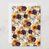 Herfst Boeket Zonnebloemen Baby Brunch Kaart (Achterkant)