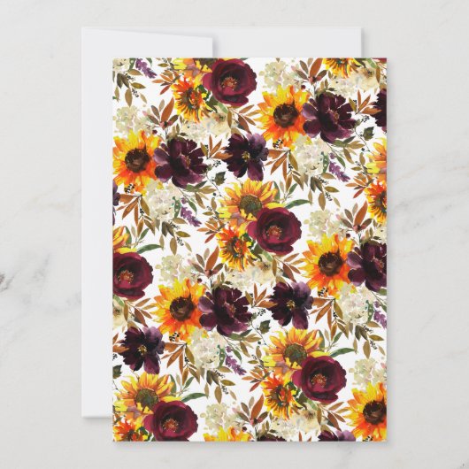 Herfst Boeket Zonnebloemen Baby Brunch Kaart (Achterkant)