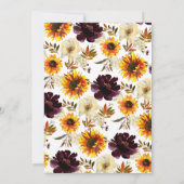 Herfst Boeket Zonnebloemen Baby shower Kaart (Achterkant)