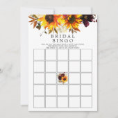 Herfst Boeket Zonnebloemen Bloemen Bingo Spel Kaart (Voorkant)