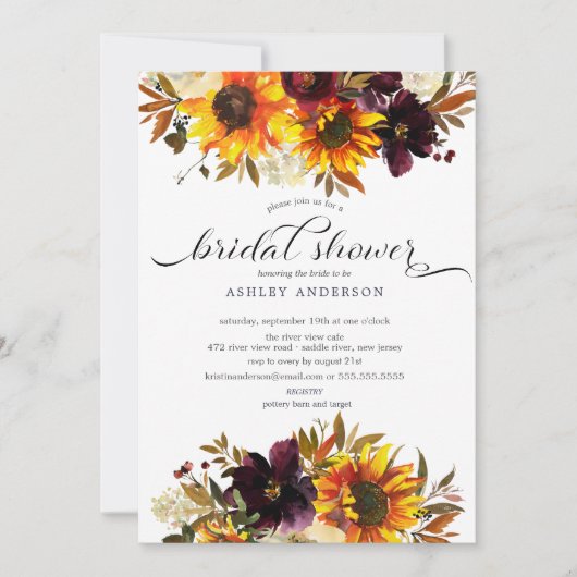 Herfst Boeket Zonnebloemen Bloemen Kaart (Voorkant)