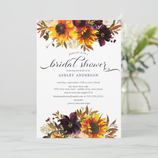 Herfst Boeket Zonnebloemen Bloemen Kaart (Staand voorkant)