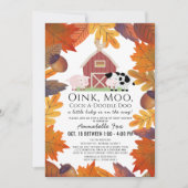 Herfst Boerderij Dieren Barnyard Drive-by Baby sho Kaart (Voorkant)