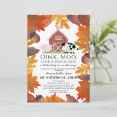 Herfst Boerderij Dieren Barnyard Drive-by Baby sho Kaart (Staand voorkant)