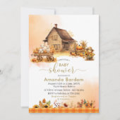 Herfst Boerderij Dieren Waterverf baby shower Kaart (Voorkant)