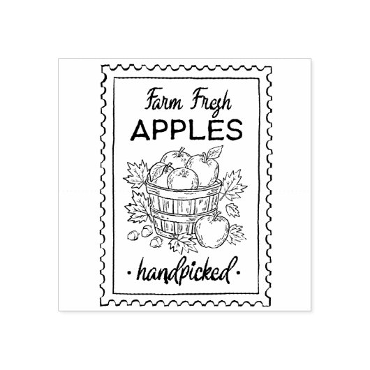 Herfst Boerderij Fresh Apple Quote Stamp Rubberstempel (Afrduk)