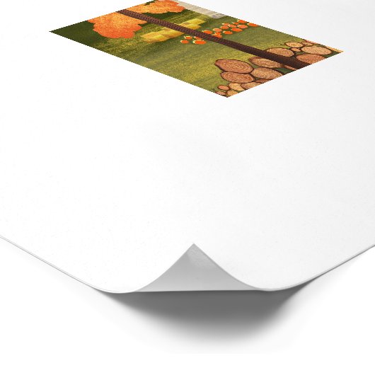 Herfst boerderij herfst pompoen grote print (Hoek)