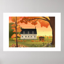 Herfst boerderij herfst pompoen grote print
