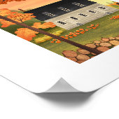 Herfst boerderij herfst pompoen kunst print (Hoek)