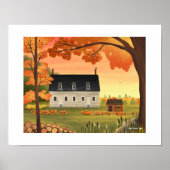 Herfst boerderij herfst pompoen kunst print (Voorkant)